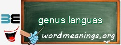 WordMeaning blackboard for genus languas